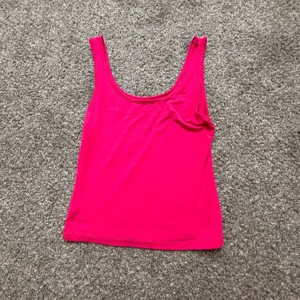 Women’s Plain Hot Pink and Blue Tank Top Set